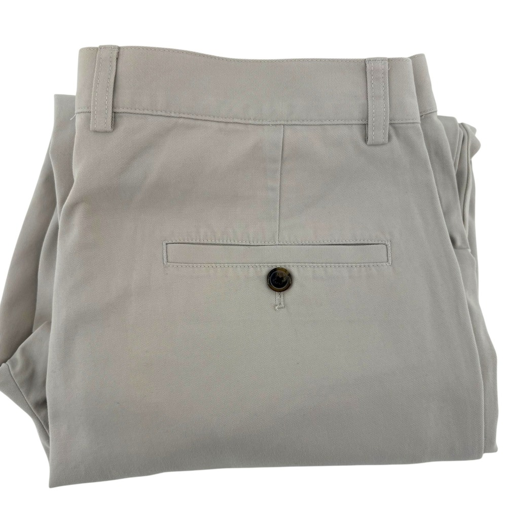 Brooks Brothers 346 Mens Khaki Chino Pants 33x30 Flat Front Cotton Straight Tan